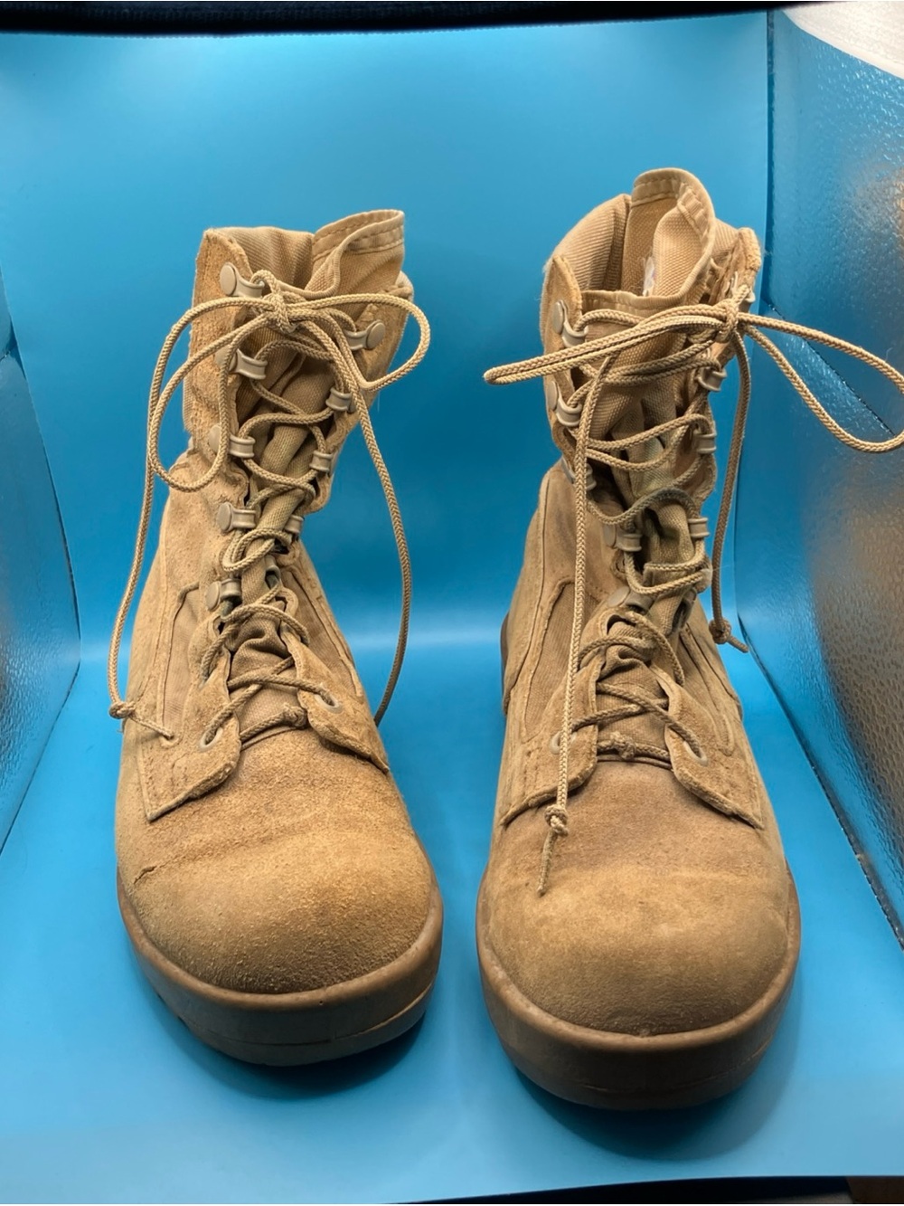 Vibram Tan Military Combat Boots Size 4